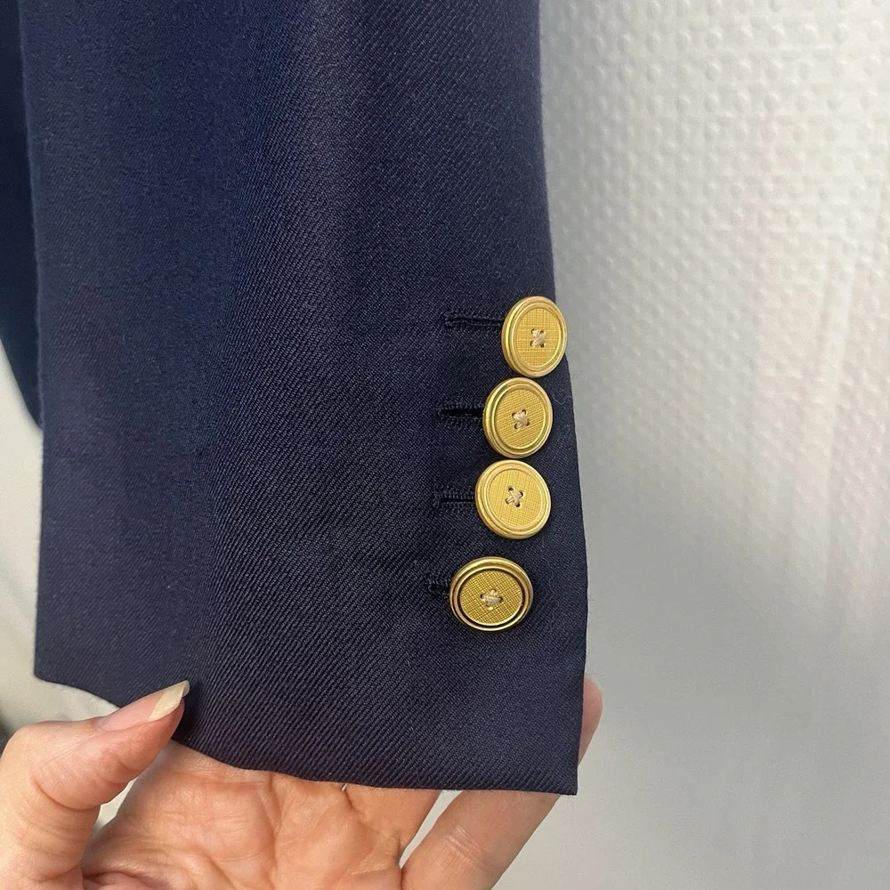 Loro Piana men's Navy Blue Cashmere cloud Blazer Gold Buttons luxury